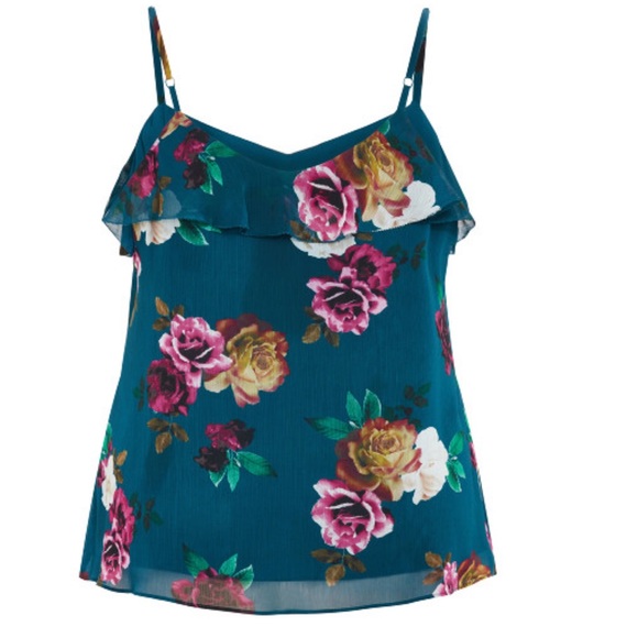 City Chic Nicole Print Cami - teal Size 18 - Picture 7 of 10